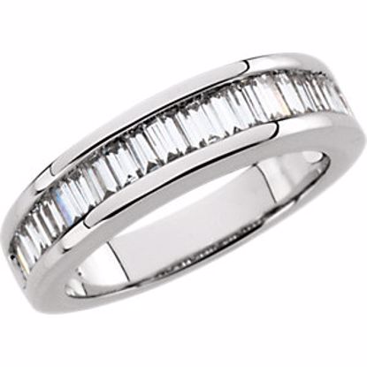 62186:268730:P Platinum 1 CTW Diamond Baguette Anniversary Band Size 8