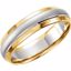 50243:254501:P 14kt Yellow & White 6mm Step-Edge Band Size 6