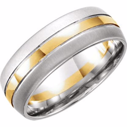 50250:254810:P 14kt White & Yellow 8mm Band Size 8