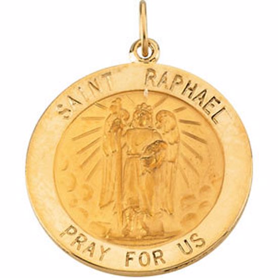 R16328:254404:P 14kt Yellow 25mm Round St.Raphael Medal