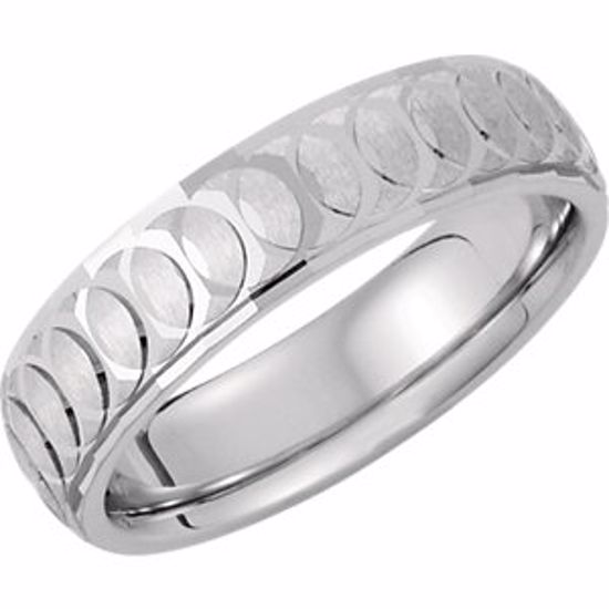 5640:260066:P 14kt White 6mm Comfort-Fit Band Size 14.5