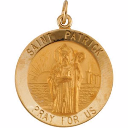 R16325:254873:P 14kt Yellow 22mm Round St.Patrick Medal