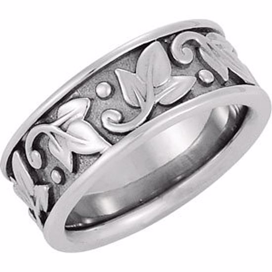 50399:280368:P Leaf Design 8mm Bands