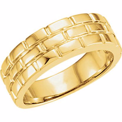 50285:269416:P Brick Design 8mm Tapered Band