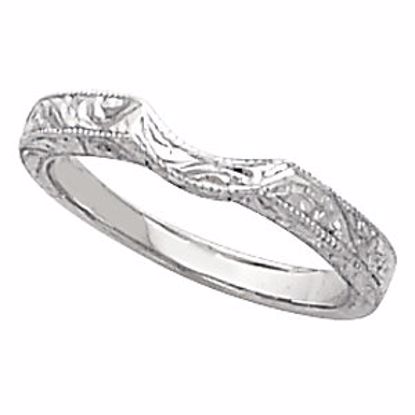 120718:271696:P 14kt White Hand Engraved Band