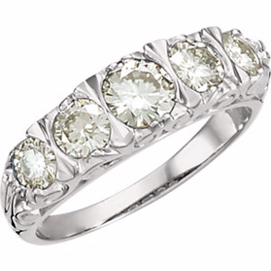 63201:289371:P 14kt White Forever Classic&trade; Moissanite 
5-Stone Anniversary Ring