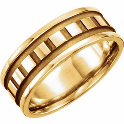 50472:287488:P 14kt Yellow 7.75mm Design Band Size 9