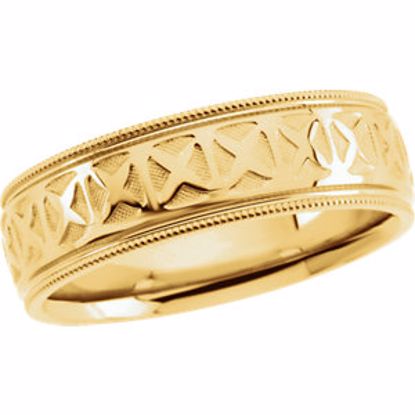 50470:287431:P 14kt Yellow 7.25mm Design Band Size 5 