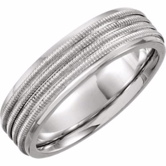 50471:287466:P 14kt White 6mm Design Band Size 10