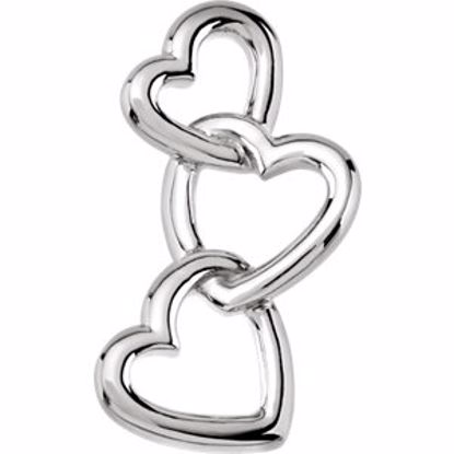 83006:304245:P 14kt White Linked Hearts Pendant