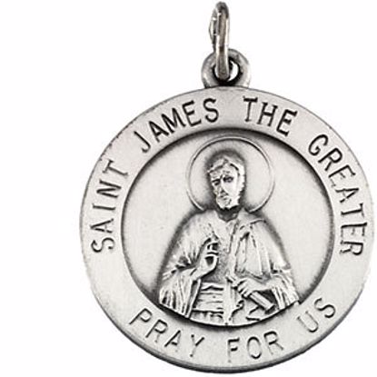 R16459:304629:P Sterling Silver 18.5mm St. James Medal with 18" Chain