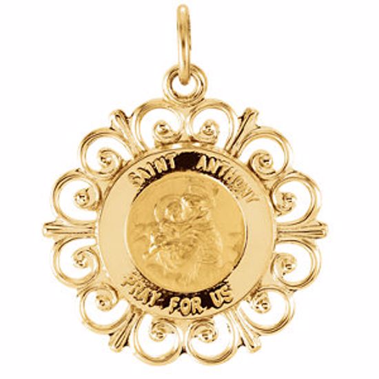 R41508:304393:P 14kt Yellow 18.5mm St. Anthony Medal