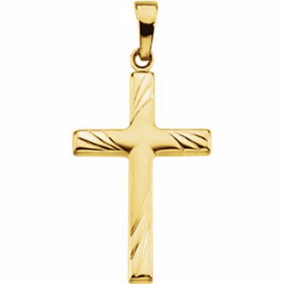 R41283:305412:P 14kt Yellow 24x16mm Cross Pendant