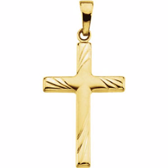 R41283:305412:P 14kt Yellow 24x16mm Cross Pendant