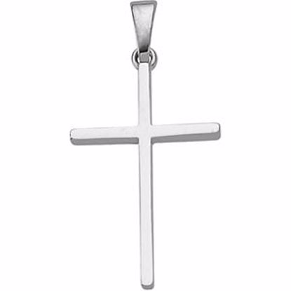 R16227:305474:P 14kt White 22.75x15mm Cross Pendant