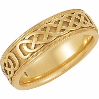 50518:298888:P 14kt Yellow 7mm Celtic Inspired Band Size 6