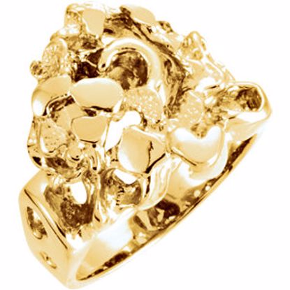 5051:6003:P 14kt Yellow Nugget Ring