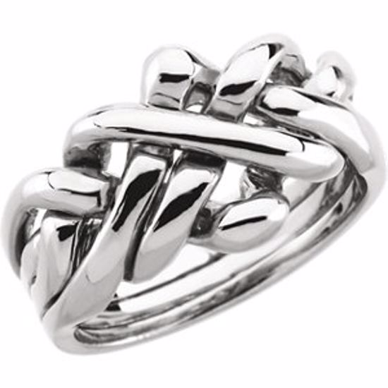 5144:6232:P 14kt White Ladies Puzzle Ring Size 6.75