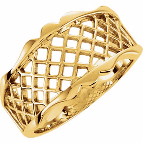 5179:6336:P 14kt Yellow Lattice Design Band