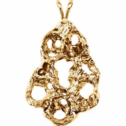 8005:7478:P 14kt Yellow 33x19mm Nugget Pendant