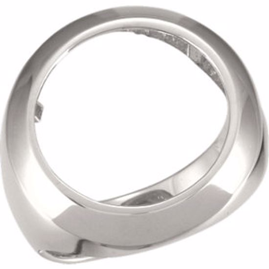 9271:8930:P 14kt White Men's 16.5mm Coin Ring Mounting