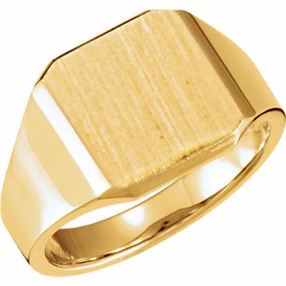 9453:37390:P 14kt Yellow 14mm Men's Solid Signet Ring