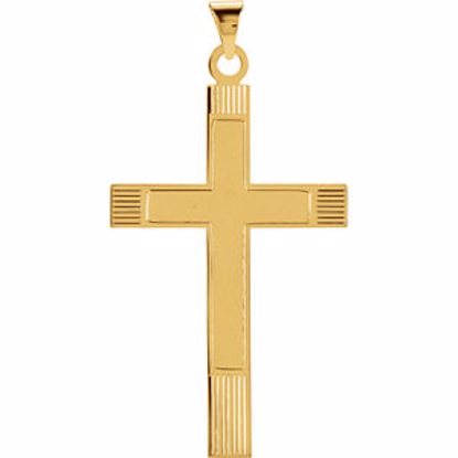 R4003:61661:P 14kt Yellow 39x25mm Cross Pendant