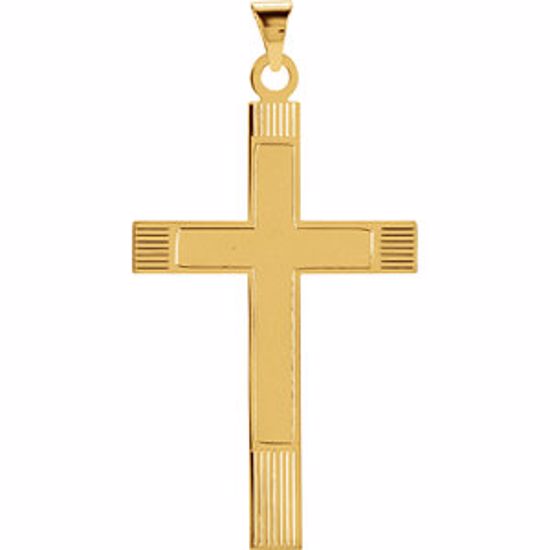 R4003:61661:P 14kt Yellow 39x25mm Cross Pendant