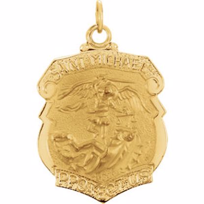 R5060:63274:P 14kt Yellow 24.25x20.5mm St. Michael Medal