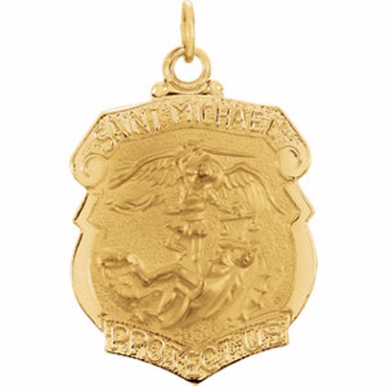 R5060:63274:P 14kt Yellow 24.25x20.5mm St. Michael Medal