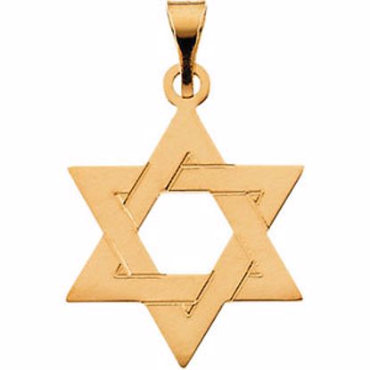 R5032:63226:P 14kt Yellow 17x15mm Star of David Pendant