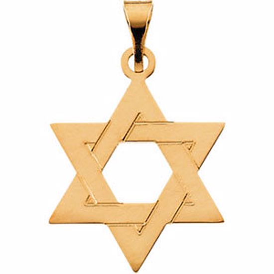 R5032:63226:P 14kt Yellow 17x15mm Star of David Pendant