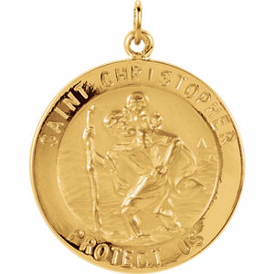 R5024:63218:P 14kt Yellow 23mm St. Christopher Medal