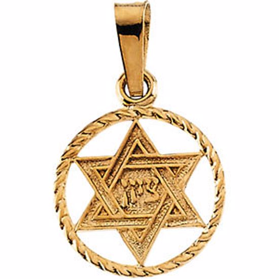 R5062:63275:P 14kt Yellow 14x11mm Star of David Pendant