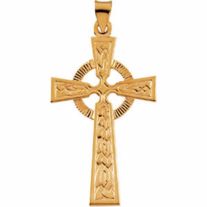 R16116:66852:P 14kt Yellow 40x25mm Fancy Celtic Cross Pendant