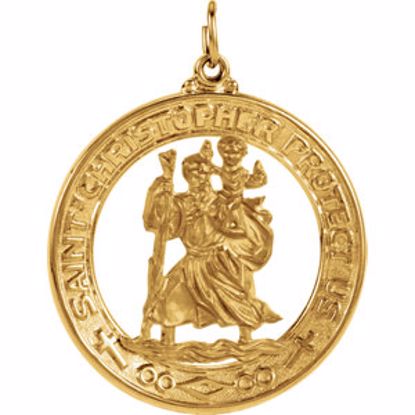 R16387:67321:P 14kt Yellow 29mm St. Christopher Medal