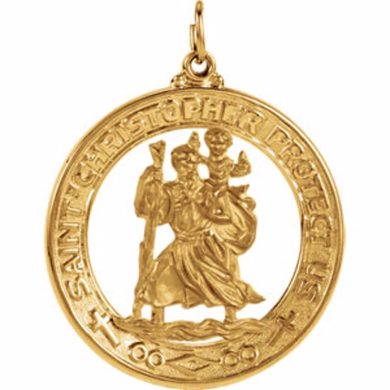 R16387:67321:P 14kt Yellow 29mm St. Christopher Medal