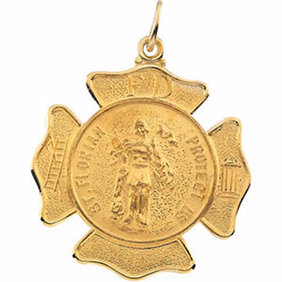 R16390:68172:P 14kt Yellow 22.25mm St. Florian Pendant