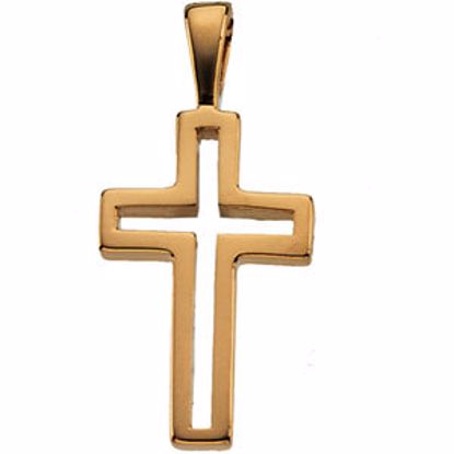 R16186:72612:P 14kt Yellow 13.5x9.5mm Cross Pendant