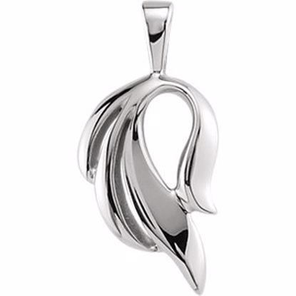 80763:78178:P 14kt White Freeform Pendant