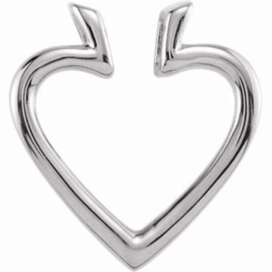 80910:78395:P 14kt White 19.5x18.25mm Heart Pendant Enhancer