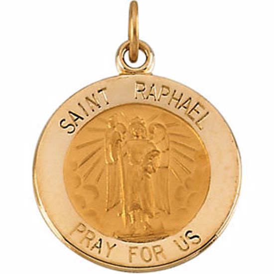 R16328:103865:P 14kt Yellow 15mm Round St.Raphael Medal