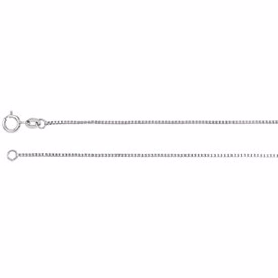 CH80:106095:P 14kt White .75mm Solid Box 24" Chain