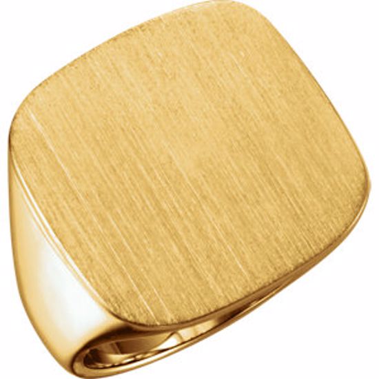 9454:112662:P 14kt Yellow 20mm Men's Solid Signet Ring 