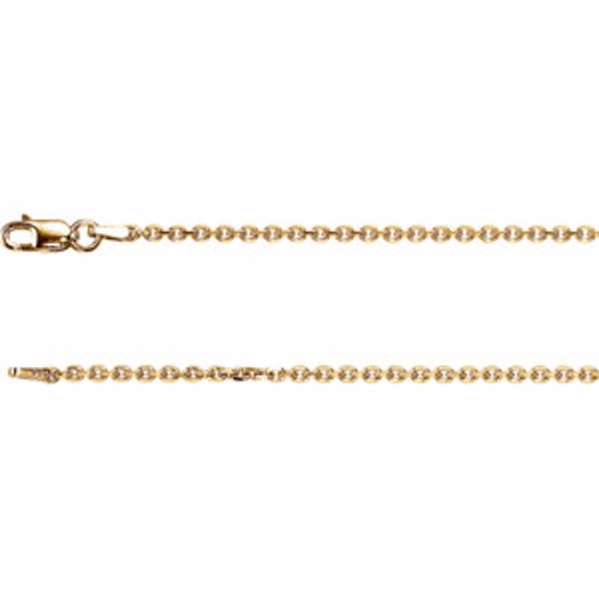 CH125:120481:P 14kt Yellow 1.75mm Solid Diamond-Cut Cable 20" Chain