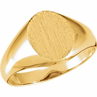 5758:123694:P 18kt Yellow 10x8mm Oval Signet Ring