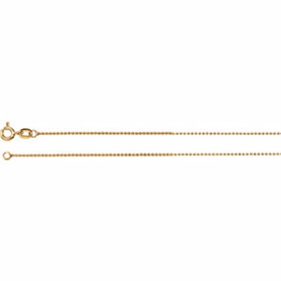 CH136:126448:P 14kt Yellow 1mm Solid Bead 24" Chain