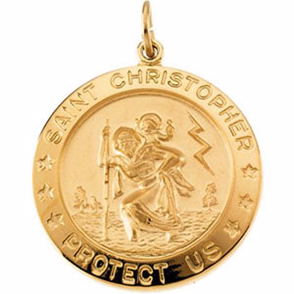 R16443:105004:P Yellow Gold Filled 25mm St. Christopher Medal