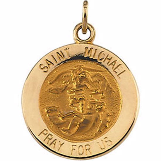 R5052:105130:P 14kt Yellow 15mm St.Michael Medal