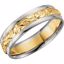 5728:127808:P 14kt White & Yellow 6mm Comfort-Fit Design Band Size 6.5